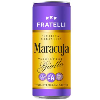 Напиток винный Fratelli Maracuja Giallo белое полусладкое 6-6.9% 0,33л - купить, цены на - фото 1