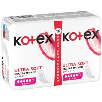 Прокладки гігієнічні Kotex Ultra Soft Super Duo 16шт - купити, ціни на МегаМаркет - фото 3