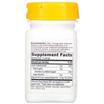 Вітамін В12, Vitamin B-12, Nature's Way, смак вишні, 2000. мкг, 100 льодяників - купить, цены на Biotus - фото 2