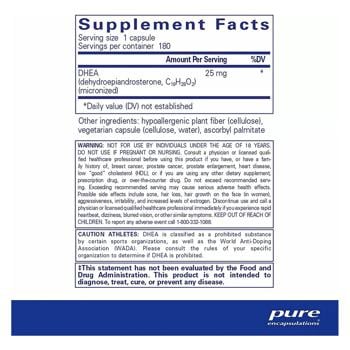 Дегідроепіандростерон Pure Encapsulations 25мг 180 капсул - купити, ціни на Біотус - фото 2