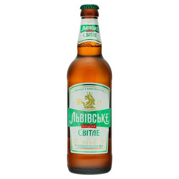 Lvivske Light Beer 4.5% 0.5l - buy, prices for COSMOS - photo 1