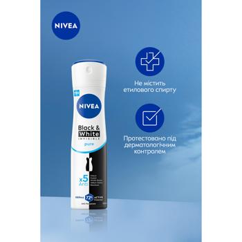 Антиперспирант аэрозольный Nivea Black&White Invisible Pure 150мл - купить, цены на - фото 3