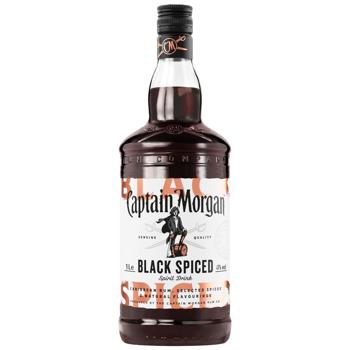 Ромовый напиток Captain Morgan Black Spiced 40% 1л - купить, цены на КОСМОС - фото 1