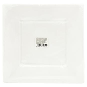 Тарілки квадратні пластик білі 23см 10шт - купити, ціни на КОСМОС - фото 1