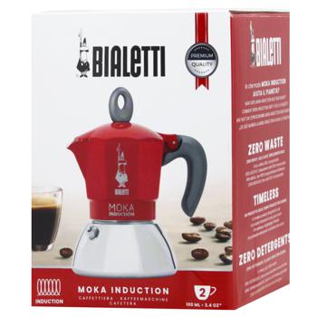 Кавоварка Bialetti Moka Induction гейзерна на 2 чашки червона - купити, ціни на WINETIME - фото 1