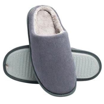 Twins Velvet Men's Closed Back Slippers s.42-43 Graphite