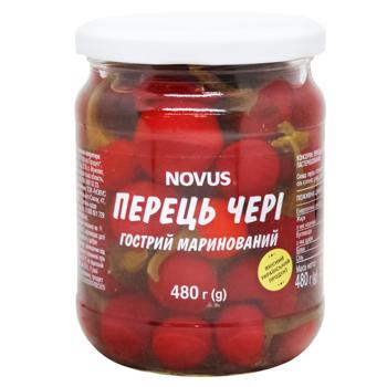 Перець Novus Чері гострий маринований 480г - купити, ціни на NOVUS - фото 1