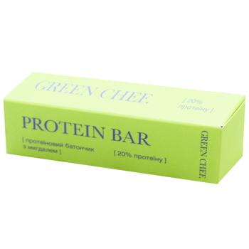 Батончик Green Chef протеиновый с миндалем 45г - купить, цены на МегаМаркет - фото 1