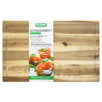 Доска Kesper кухонная с желобом прямоугольная 40*26*2см - купить, цены на ULTRAMARKET - фото 1