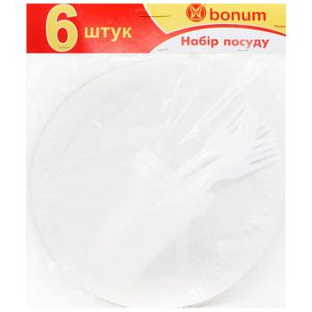 Набір посуду одноразового Bonum для перших страв 6 комплектів