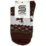 Premier Socks Scandinavian Deer Print Women's Classic Terry Socks s.23-25 Brown