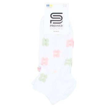 Носки Premier Socks женские короткие Ажурные цветы р.23-25 белый - купить, цены на ЕКО Маркет - фото 1