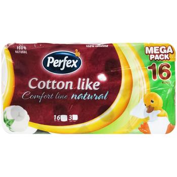 Perfex Cotton Like 3-ply Toilet Paper 16 Sheets - buy, prices for - photo 2