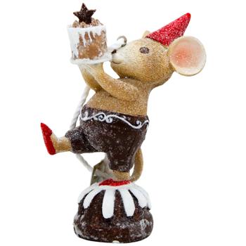 Декоративна підвіска Мишка 11см 3 види колір коричневий 837-300 BONADI 1 шт - купить, цены на WINETIME - фото 4