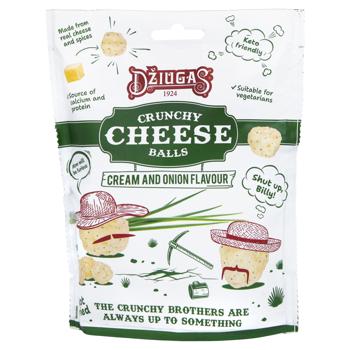 Кульки хруст. сух. сиру Dziugas 40г сметана і циб. (Литва) - купити, ціни на КОСМОС - фото 1