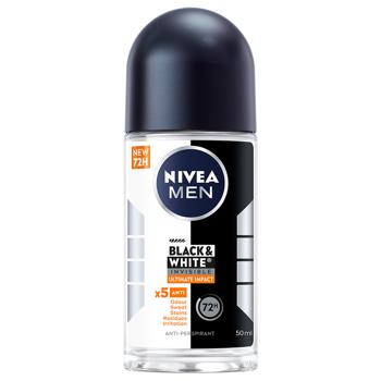 Дезодор Nivea 50 мл кульк. д/чол. чорне та біле Невидимий Extra - купить, цены на КОСМОС - фото 1