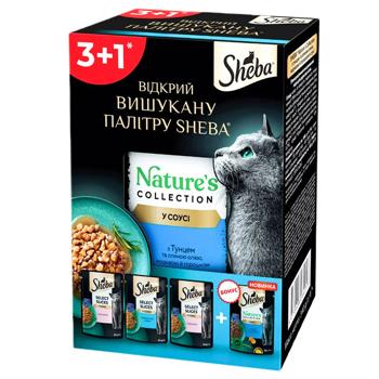 Sheba Nature's Collection набір вологого корму для котів 3+1 шт х 85 г - асорті - купити, ціни на MasterZoo - фото 1