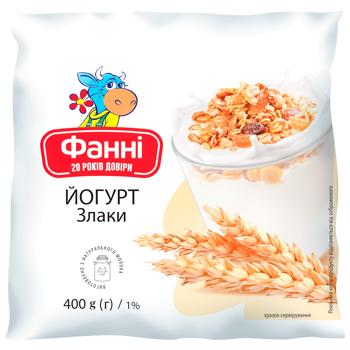Йогурт Фанни Злаки питьевой 1% 400г - купить, цены на - фото 1