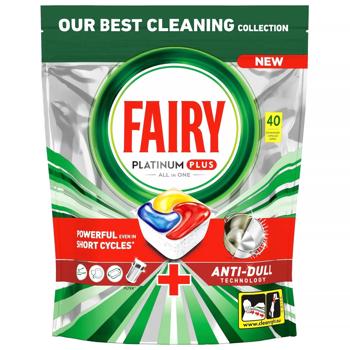 Fairy Platinum Plus Lemon All in One Dishwasher Tablets 40pcs - buy, prices for COSMOS - photo 1