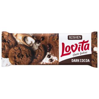Печенье Roshen Lovita с какао и кусочками шоколадной глазури 150г - купить, цены на КОСМОС - фото 1