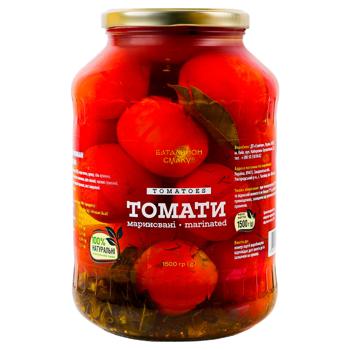 Томати Батальйон Смаку мариновані 1,5л - купити, ціни на ULTRAMARKET - фото 1