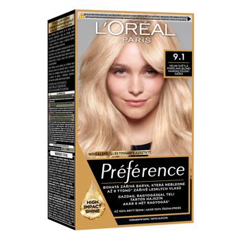 Краска для волос L'oreal Preference 9.1 Очень светло-русый пепельный - купить, цены на Таврия В - фото 1