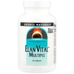 Мультивітаміни, Elan Vital Multiple, Source Naturals, 90 таблеток