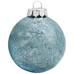Bezant Glitter Transparent Turquoise Christmas Tree Ball 8cm
