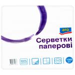 Серветки паперові Aro одношарові білі 24х24см 1000шт