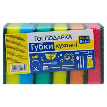Губки кухонні Господарка 5+1шт - купити, ціни на Чудо Маркет - фото 2