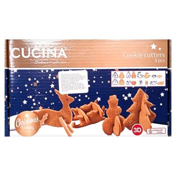 La Cucina Set of 3D Christmas Cookie Cutters 8pcs