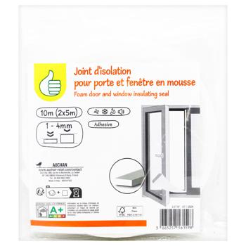 Auchan Foam Door and Window Insulating Seal 1-4mm 10m - buy, prices for Auchan - photo 1