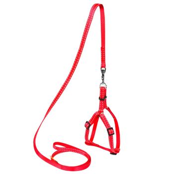 Шлея з повідцем для котів COLLAR нейлон XXS - червона - купити, ціни на MasterZoo - фото 1