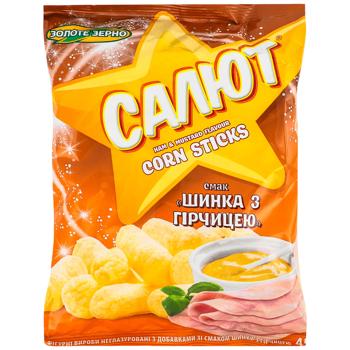Палички кукурудзяні Золоте зерно Салют шинка з гірчицею 45г