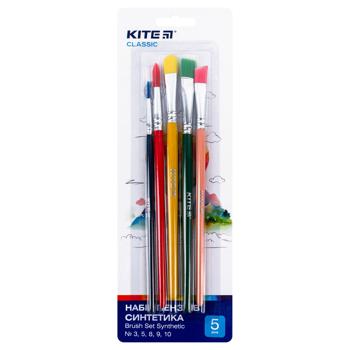 Набір пензлів Kite Classic синтетика 3, 5, 8, 9, 10