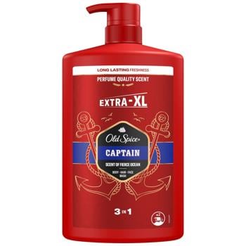 Old Spice Captain Extra-XL Shower Gel + Shampoo 3in1 1l - buy, prices for MegaMarket - photo 1