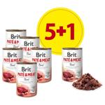 Brit Care Pate and Meat набір вологого корму для собак 5+1 шт х 400 г - яловичина