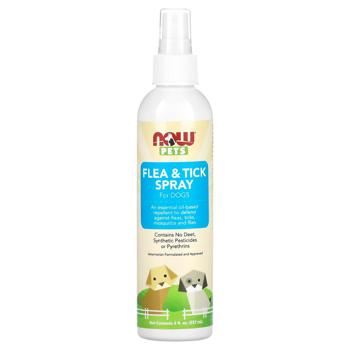 Спрей від бліх та кліщів для собак, Flea and tick spray, NOW Foods, 237 мл - купить, цены на Biotus - фото 1
