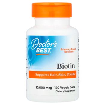 Биотин, Doctor's Best, 10 000 мкг, 120 капсул - купити, ціни на Біотус - фото 1