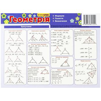 Картонка-підказка Геометрія 7-11 клас - купити, ціни на Auchan - фото 1