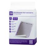 Пелюшки гігієнічні 2B поглинаючі 60х90см 5шт