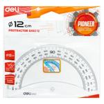 Транспортир Deli EG10212 Pioneer прозрачный 180гр 12см