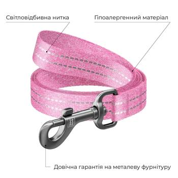 Поводок Waudog Re-cotton хлопковый светоотражающий 2м/15мм розовый - купить, цены на MasterZoo - фото 3