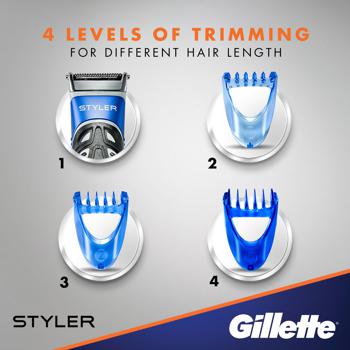 Gillette Fusion5 ProGlide Styler 1 Replaceable Cartridge +3 Nozzles for Modeling Beard and Mustaches - buy, prices for - photo 7