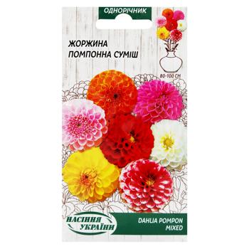 Semena Ukrayny Dahlia Pompon Mix Flowers Seeds 0.2g