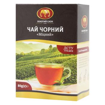 Чай чорний Золотий Слон Міцний листовий 80г - купити, ціни на ЕКО Маркет - фото 1