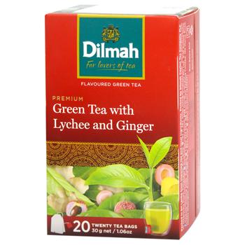 Dilmah Ginger and Lychee Green Tea 20pcs 1.5g - buy, prices for MegaMarket - photo 1