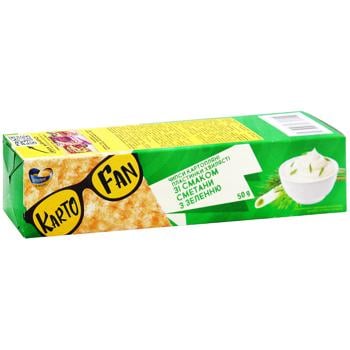 KartoFun Wavy Potato Chips with Sour Cream with Herbs Flavor 50g - buy, prices for Auchan - photo 3