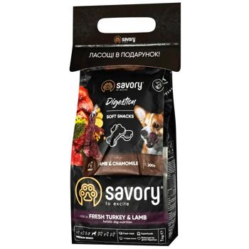 Набір сухий корм для собак Savory Medium Breed rich in Fresh Turkey & Lamb 1 кг + ласощі (індичка та курка) - купить, цены на MasterZoo - фото 2