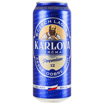 Пиво Karlova Krčma Premium світле 4,8% 0,5л - купити, ціни на Чудо Маркет - фото 1